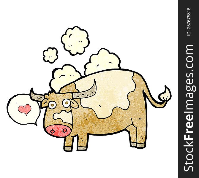 cartoon cow with love heart