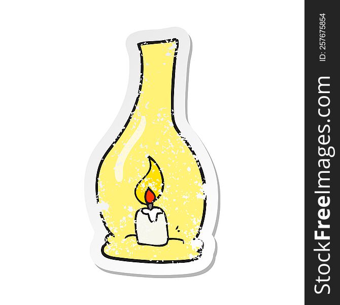 retro distressed sticker of a cartoon lantern