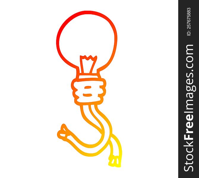 Warm Gradient Line Drawing Cartoon Glowing Light Bulb