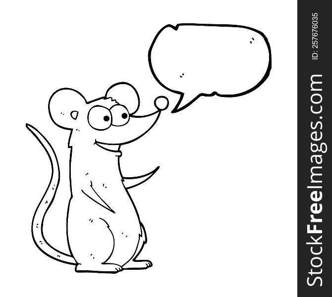 Speech Bubble Cartoon Happy Mouse