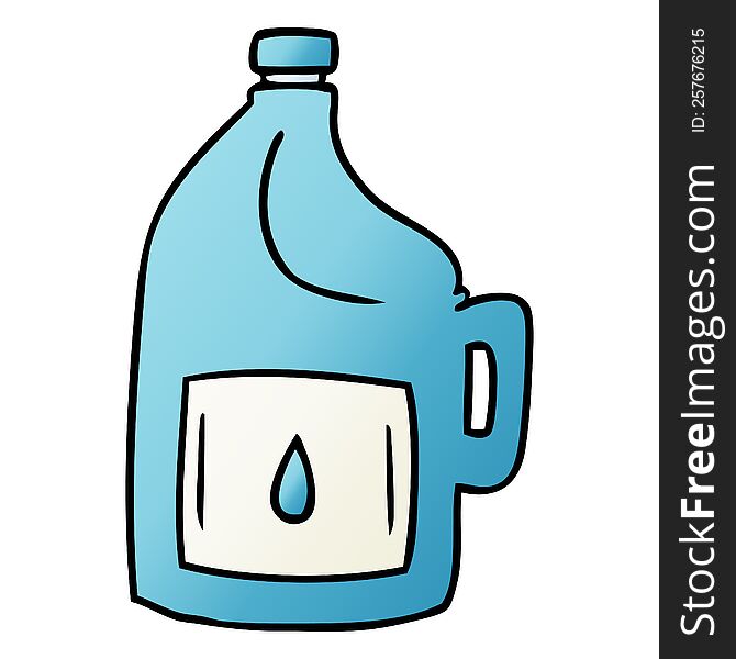 Gradient Cartoon Doodle Of A Large Drinking Bottle