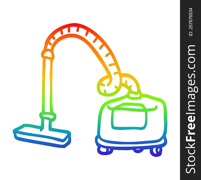 Rainbow Gradient Line Drawing Cartoon Vacuum Hoover