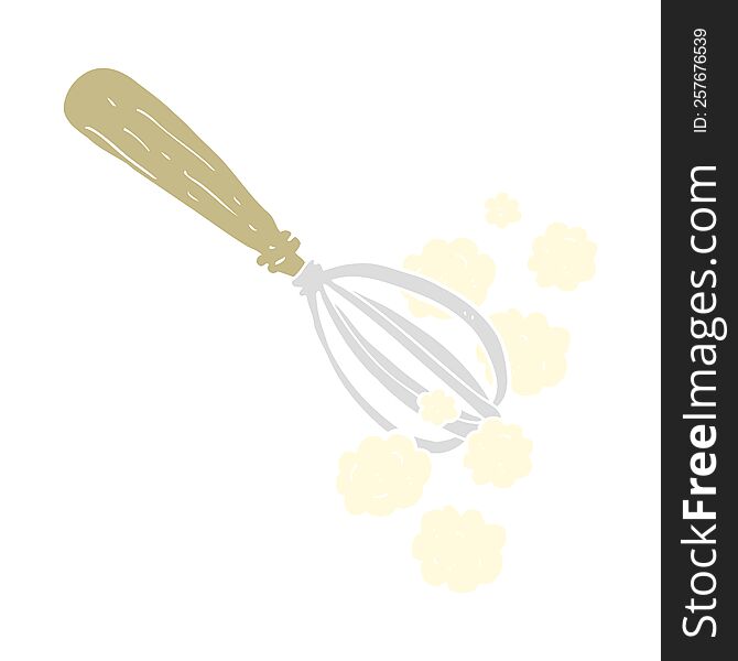 Flat Color Illustration Of A Cartoon Whisk
