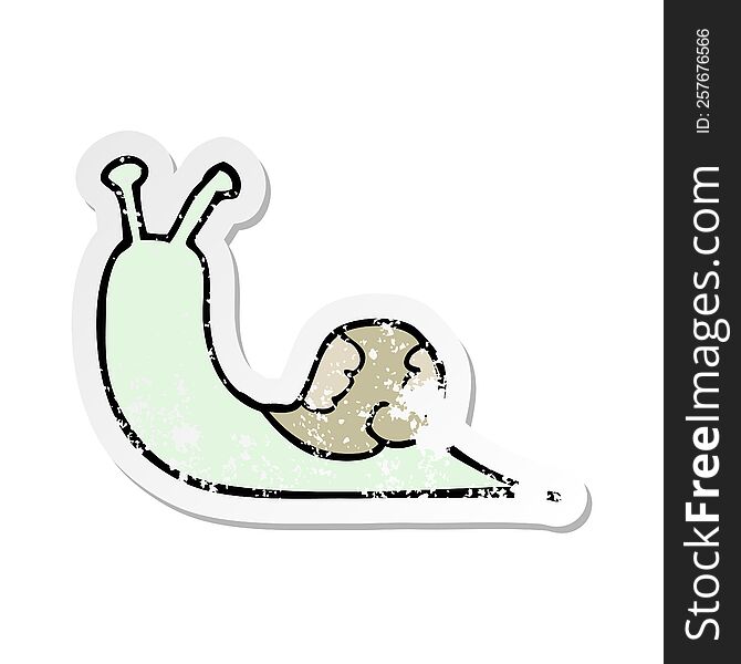 Distressed Sticker Of A Cartoon Snail