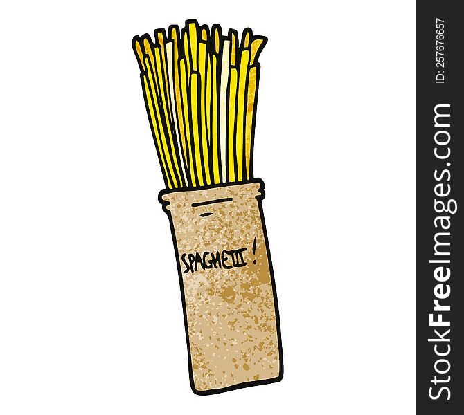 Cartoon Doodle  Jar Of Spaghetti