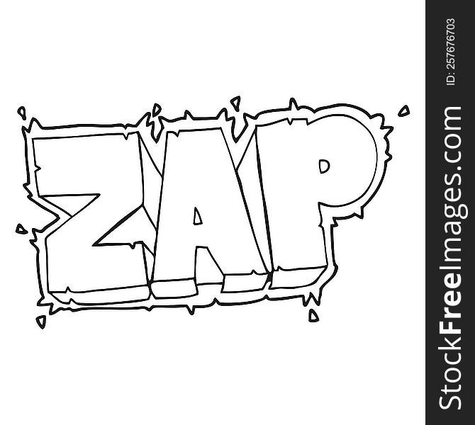 freehand drawn black and white cartoon zap symbol