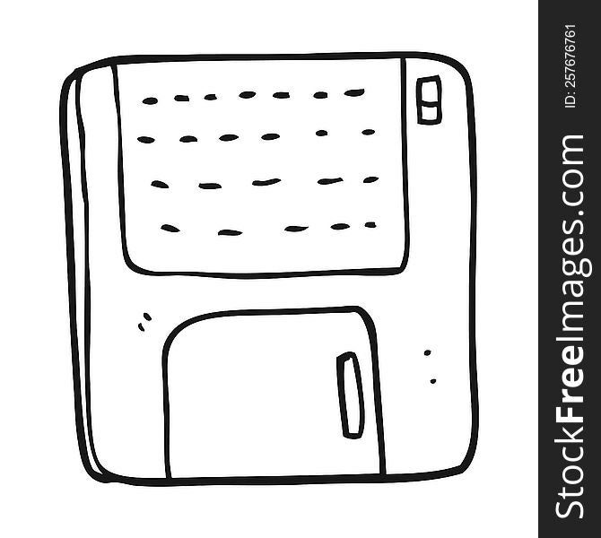 black and white cartoon old computer disk