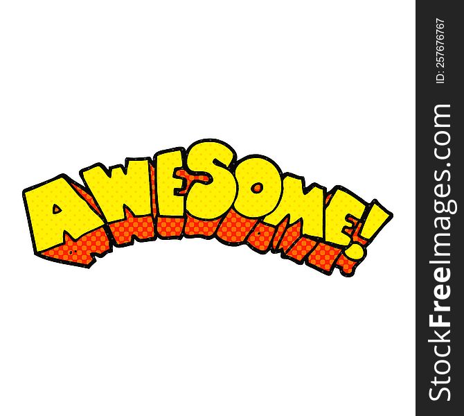 cartoon word awesome