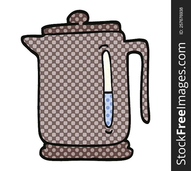 Comic Book Style Cartoon Kettle