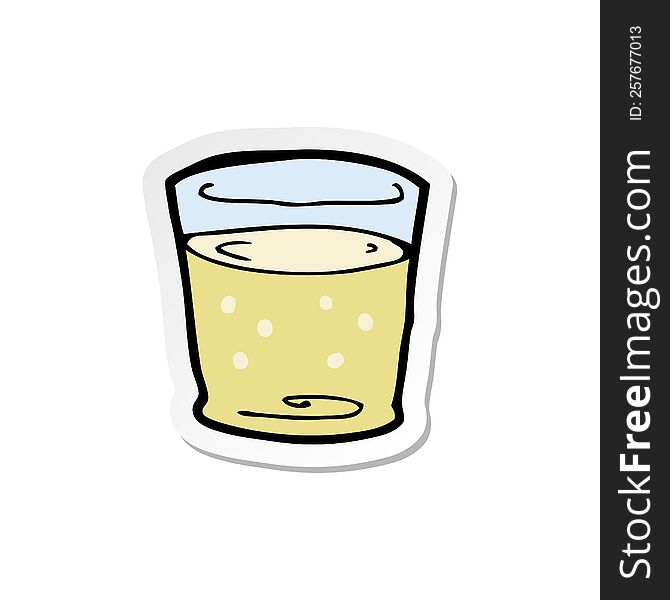 sticker of a cartoon whiskey glass