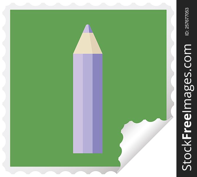 purple coloring pencil graphic square sticker stamp. purple coloring pencil graphic square sticker stamp