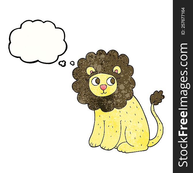 Thought Bubble Textured Cartoon Cute Lion