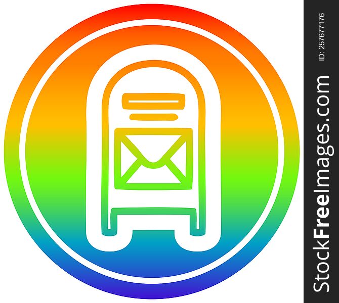 Mail Box Circular In Rainbow Spectrum