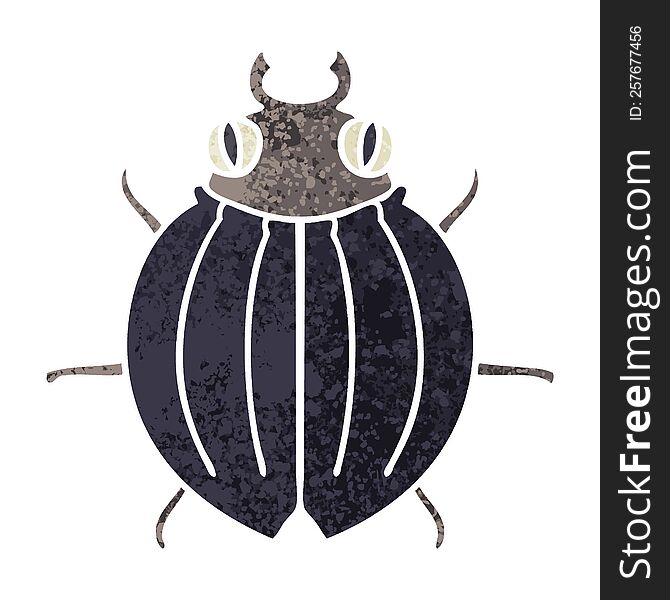 retro illustration style quirky cartoon beetle. retro illustration style quirky cartoon beetle
