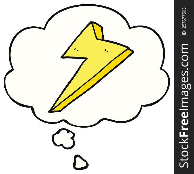 Cartoon Lightning And Thought Bubble