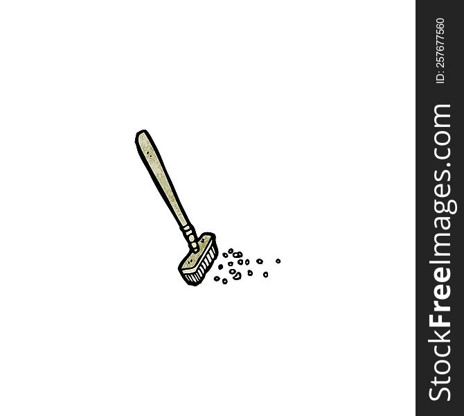 cartoon sweeping brush