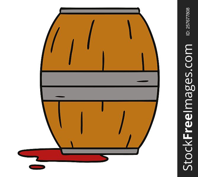 cartoon doodle of a wine barrel