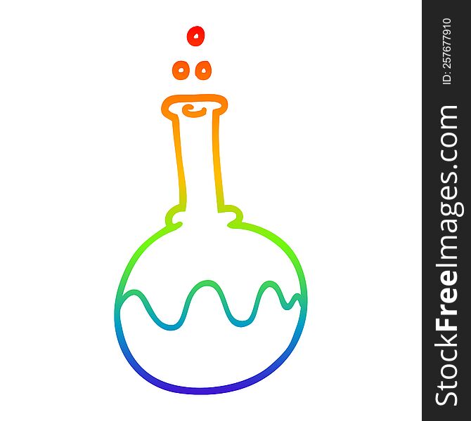 Rainbow Gradient Line Drawing Cartoon Science Experiment