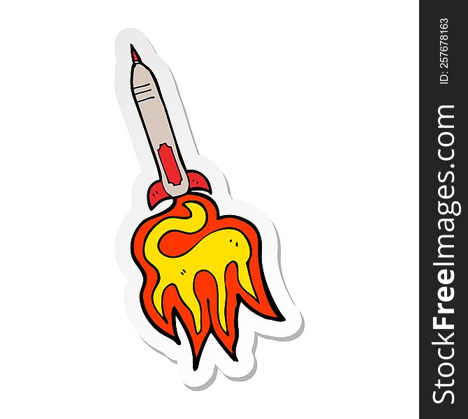 sticker of a cartoon missile