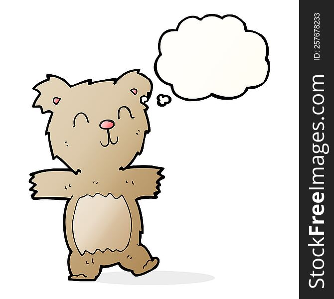 Cartoon Cute Teddy Bear With Thought Bubble