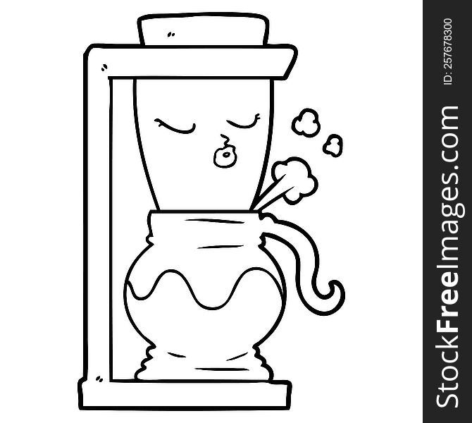 cartoon filter coffee machine. cartoon filter coffee machine