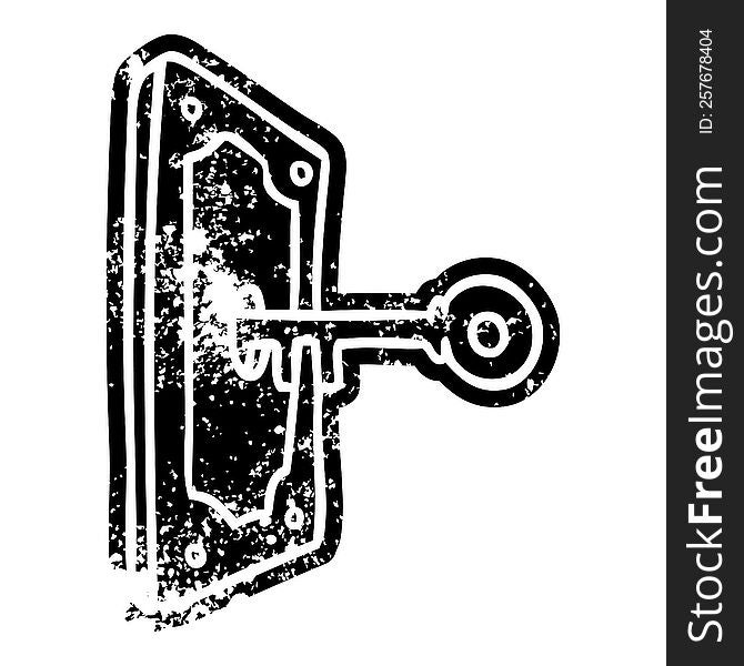 Grunge Icon Drawing Of A Door Handle