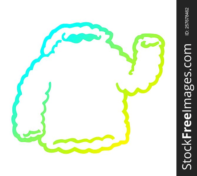 cold gradient line drawing of a cartoon fleece hoody