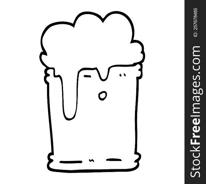 black and white cartoon fizzy drink