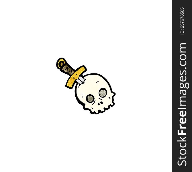 Dagger In Skull Cartoon