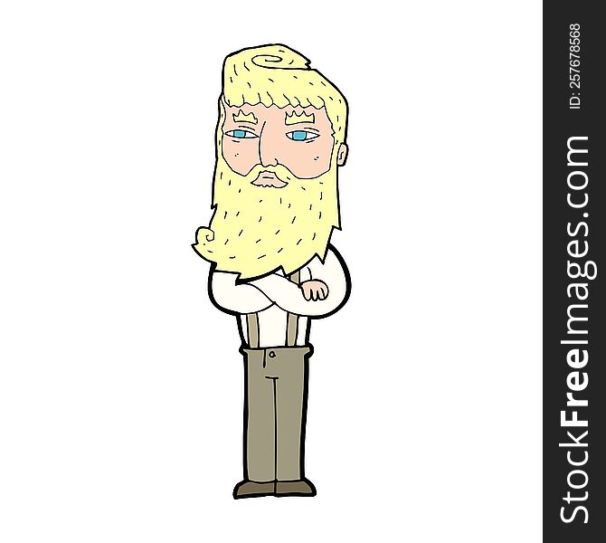 cartoon serious man with beard