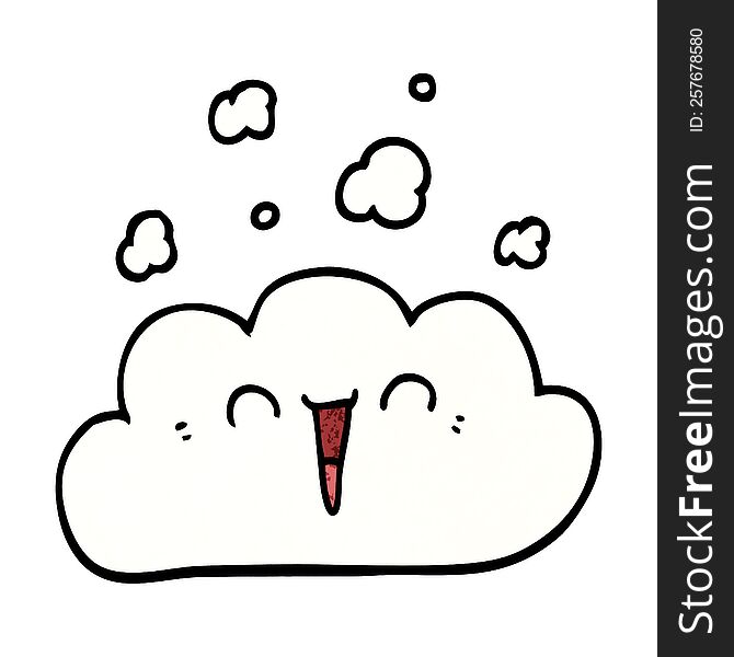Cartoon Doodle Happy Cloud