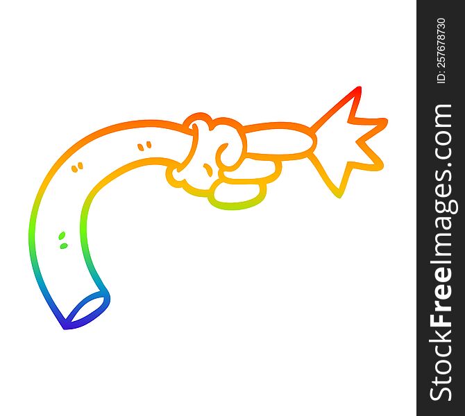 Rainbow Gradient Line Drawing Cartoon Arm Gesture