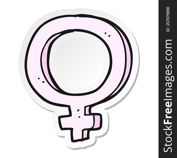 sticker of a cartoon female symbol
