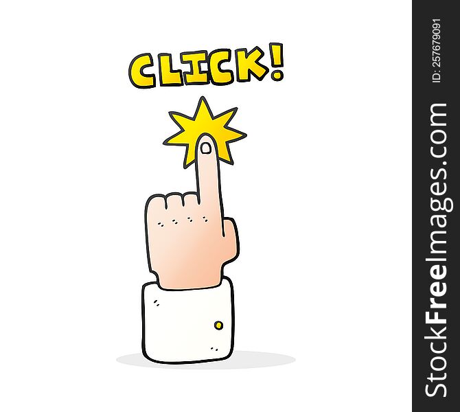 Cartoon Click Sign With Finger