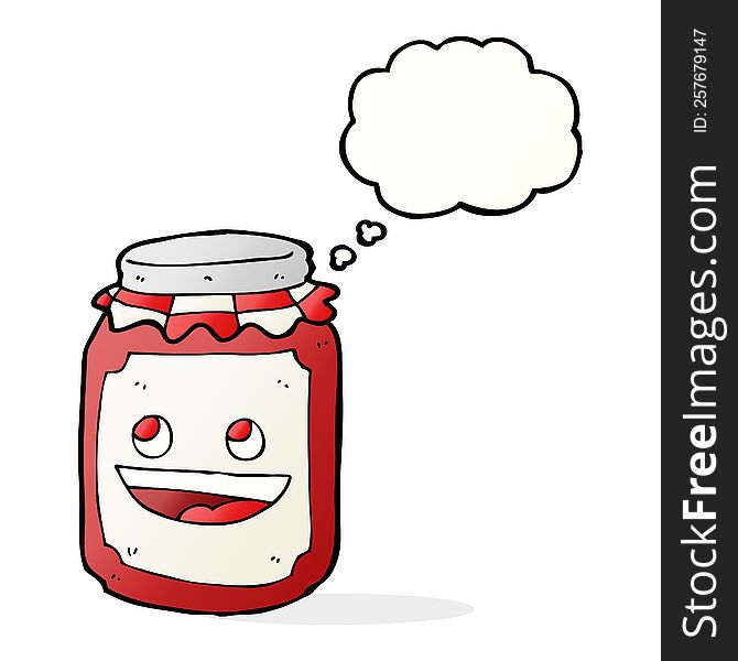 Cartoon Jar Of Preserve With Thought Bubble