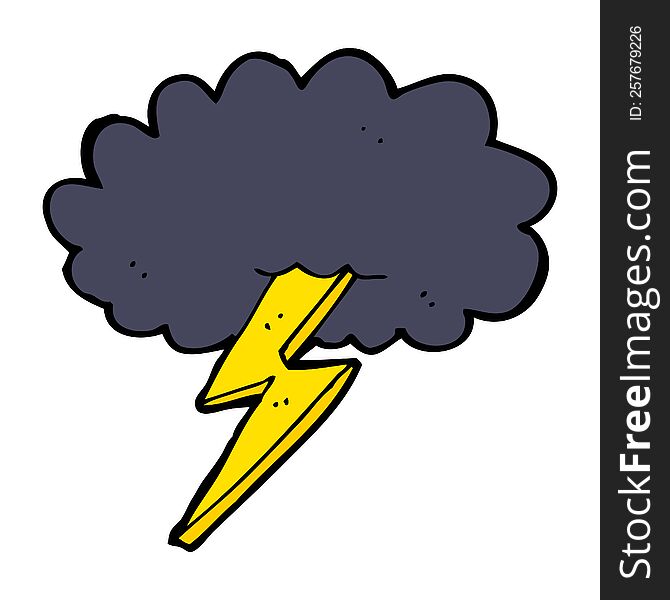 Cartoon Lightning Bolt And Cloud