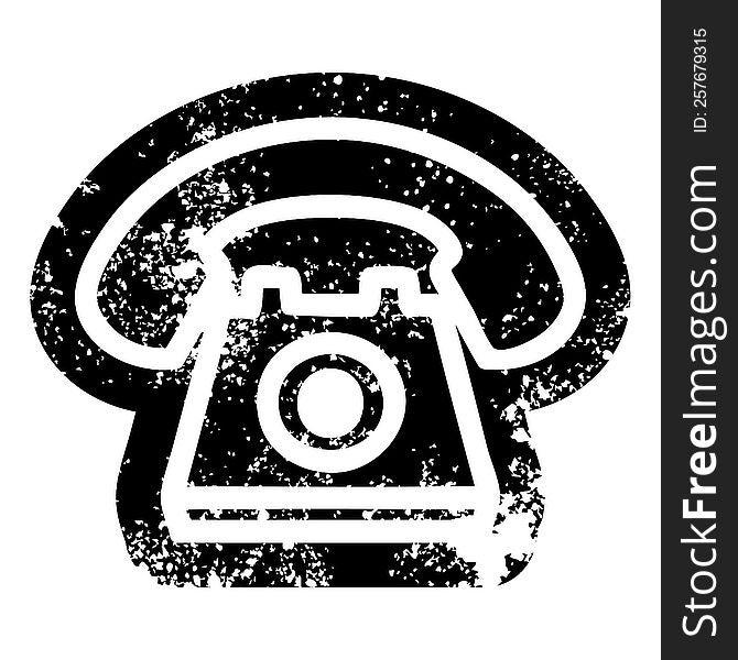 old telephone distressed icon symbol