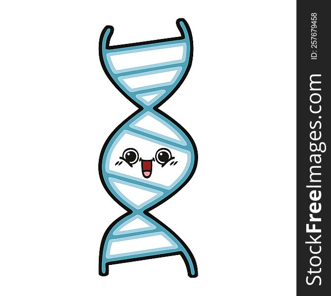 cute cartoon DNA strand