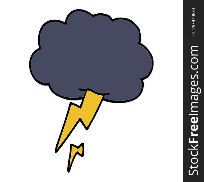 Cartoon Doodle Thunder And Lightening