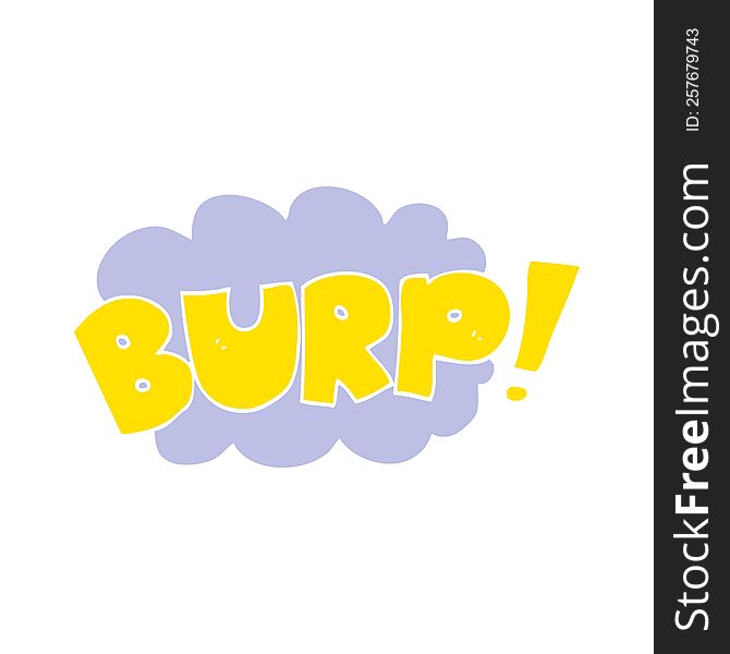 flat color illustration of burp text. flat color illustration of burp text