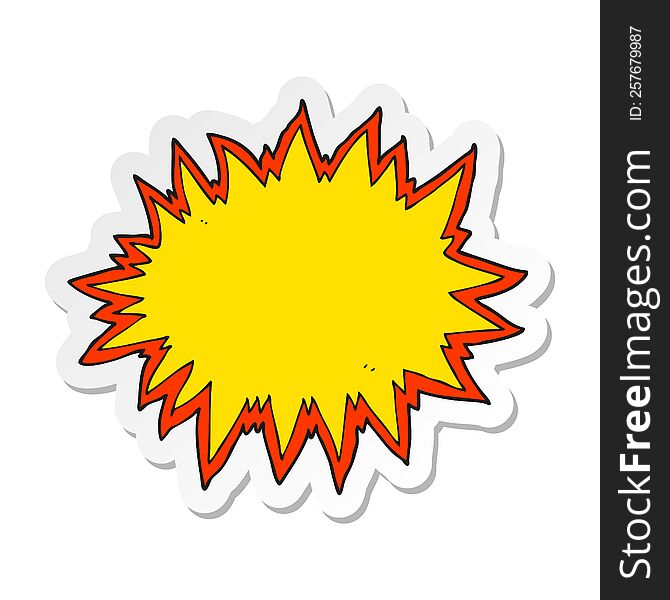 sticker of a cartoon explosion sign