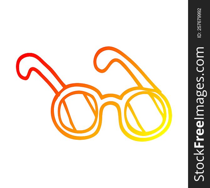 warm gradient line drawing of a cartoon sun glasses