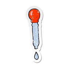 Retro Distressed Sticker Of A Cartoon Water Dropper Stock Photography