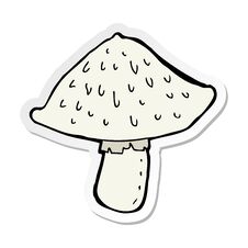 Sticker Of A Cartoon Wild Mushroom Stock Photo