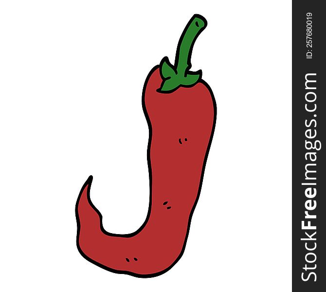 cartoon doodle red hot chilli pepper