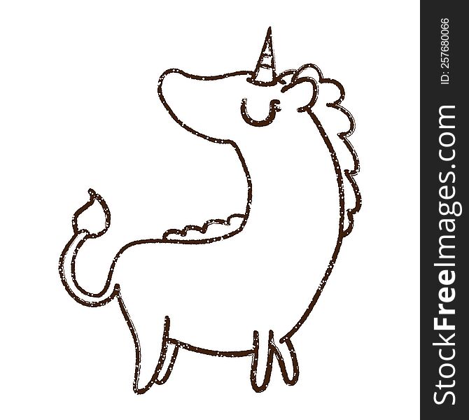 Unicorn Charcoal Drawing