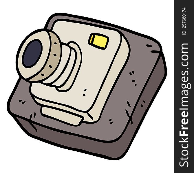 Hand Drawn Doodle Style Cartoon Old Camera