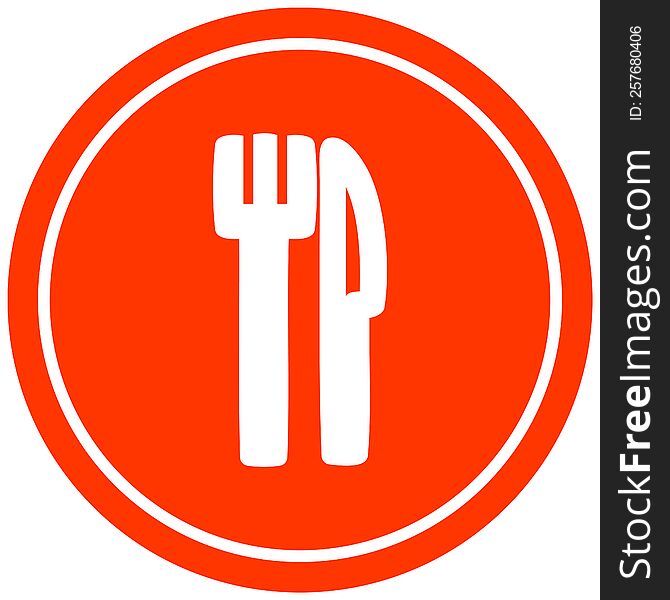 Knife And Fork Circular Icon