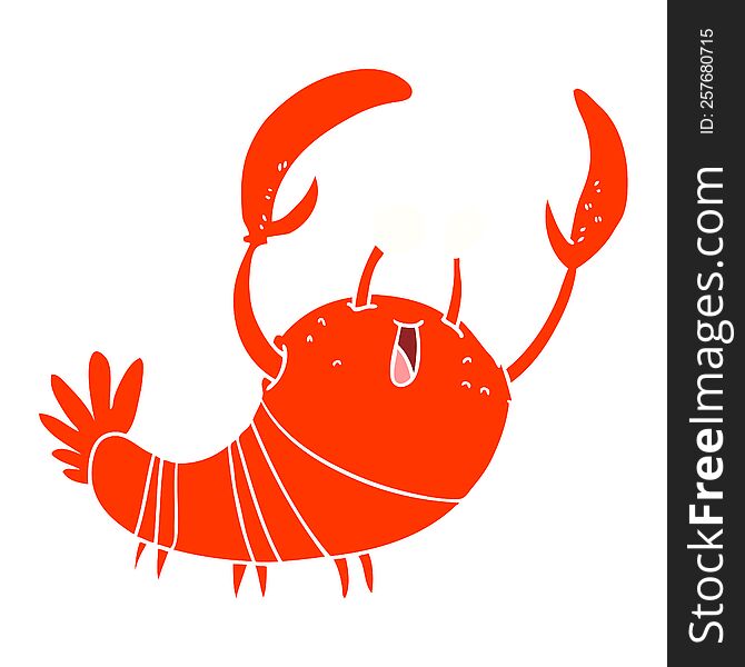 flat color style cartoon lobster