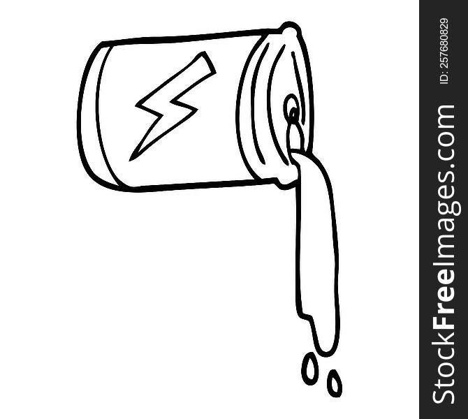 line drawing cartoon pouring soda can